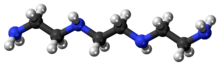 Ball and stick model of triethylenetetramine