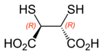 (2R,3R)-2,3-dimercaptosuccinic-acid-2D-skeletal-B-configurations-labelled.png