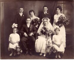 Wedding of Francis Joseph Woods (1891-1972) and Marguerite Jensen (1892-1986) on 12 September 1917 in Chicago, Illinois.jpg