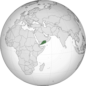 Location of South Yemen