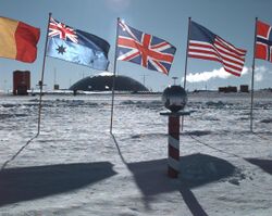 photograph of the South Pole research station
