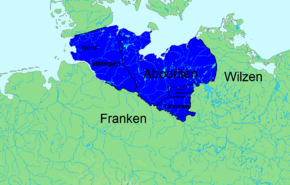 Expansion of the Obotritic confederation under Prince Thrasco († 809) after victory over the Nordalbingian Saxons