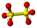 Ball and stick model of dithionate