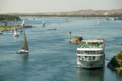 Nile River, Boats and feluccas, Aswan, Egypt.jpg
