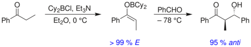 Anti-aldol formation through E-enolate