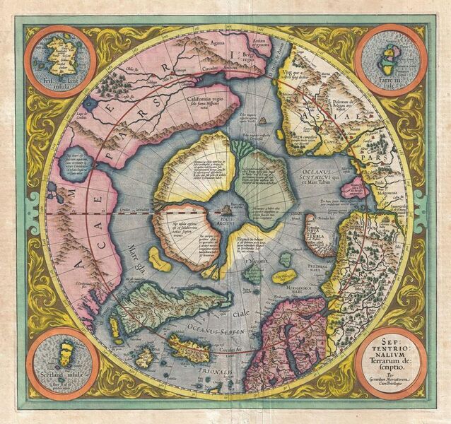 File:1606 Mercator Hondius Map of the Arctic (First Map of the North Pole) - Geographicus - NorthPole-mercator-1606.jpg