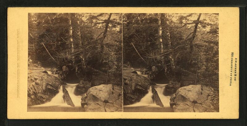 File:Cascade above the Basin, Franconia Mountains, N.H, by James W. Queen & Company.jpg