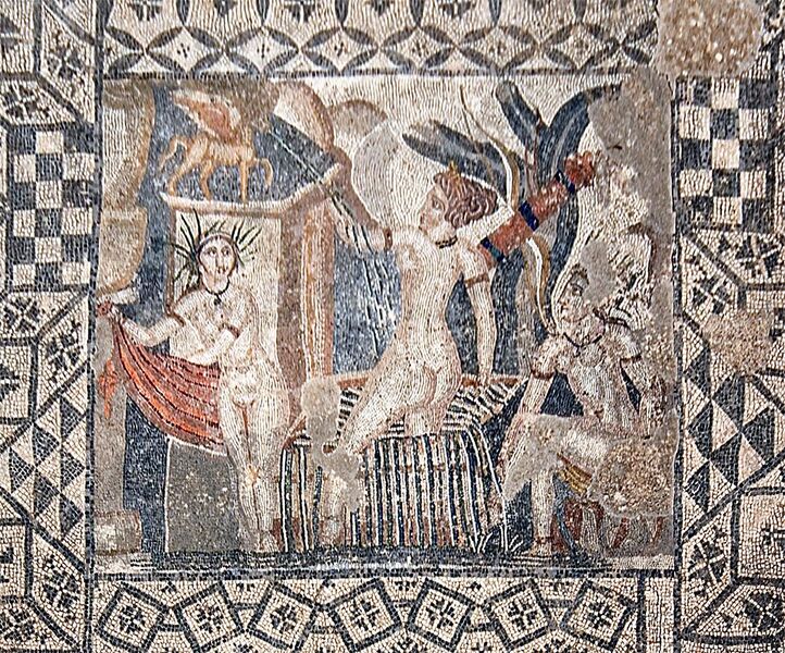 File:Volubilis mosaic Diana and her nymph.jpg