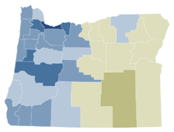 2016 Oregon Ballot Measure 100 results map by county.svg