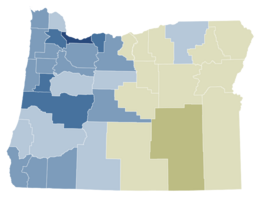 2016 Oregon Ballot Measure 100 results map by county.svg