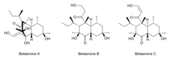 Betaenone ABC skeletal.svg