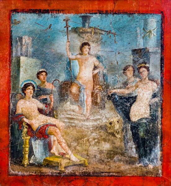 File:Wall painting - Dionysos with Helios and Aphrodite - Pompeii (VII 2 16) - Napoli MAN 9449 - 01.jpg