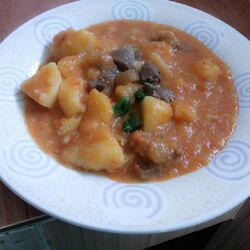 Beef yam porridge with red and green pepper.jpg