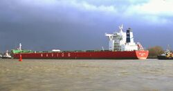 Bulk carrier Navios Happiness runs in the Port of Hamburg in March 2015.jpg