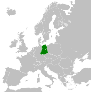 Territory of East Germany (green) in 1957