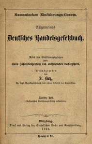 Allgemeines Deutsches Handelsgesetzbuch (ADHGB) for Nassau