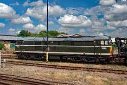 Photo of green diesel locomotive