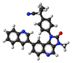 Ball-and-stick model of the BEZ235 molecule