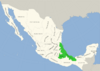 Symphyotrichum schaffneri distribution map: Mexico — Puebla and Veracruz.