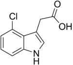 Skeletal formula of 4-chloroindole-3-acetic acid