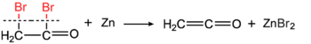 Ethenone synthesis from bromoacetyl bromide.png