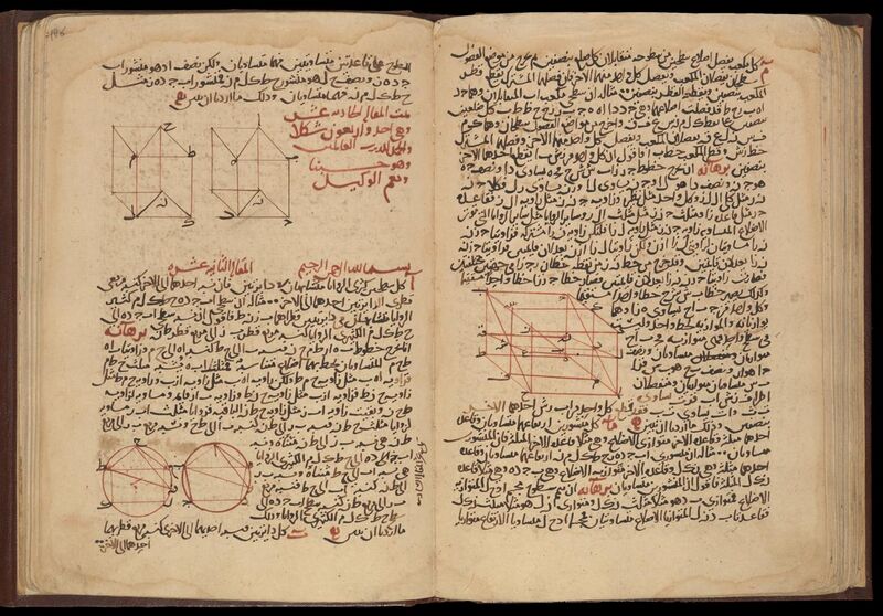 File:Illustrated Opening. Arabic Translation of Euclid's Elementa (CBL Ar 3035, ff.105b-106a).jpg
