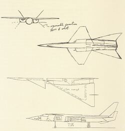 Four sketch drawings of an aircraft