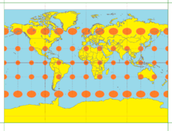 Miller projection with Tissot's indicatrix.png