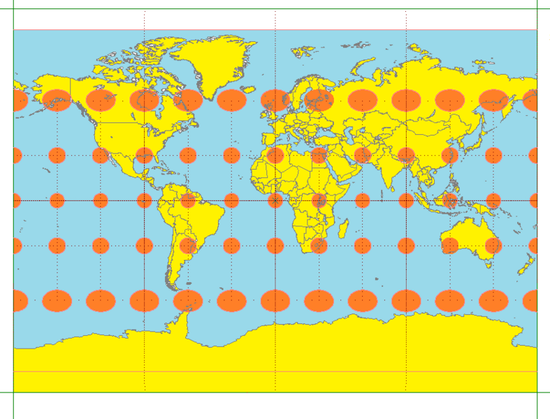 File:Miller projection with Tissot's indicatrix.png