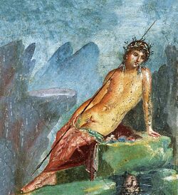 Narcissus on a Pompeian fresco.jpg