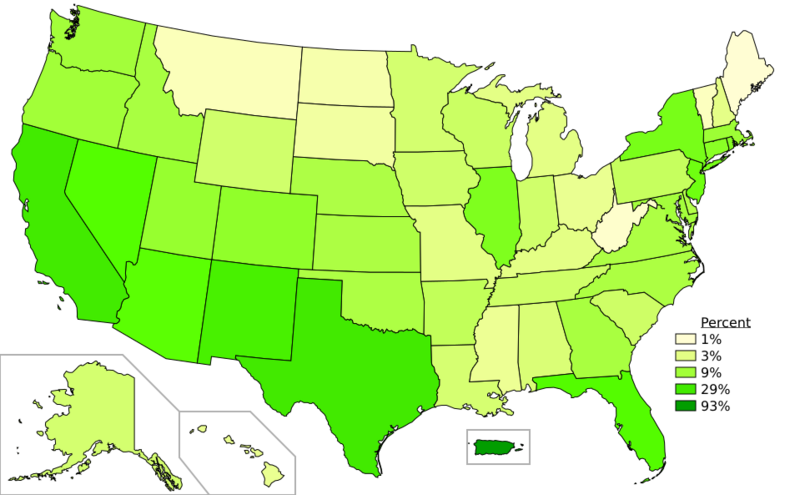 File:Spanish spoken at home in the United States 2019.svg