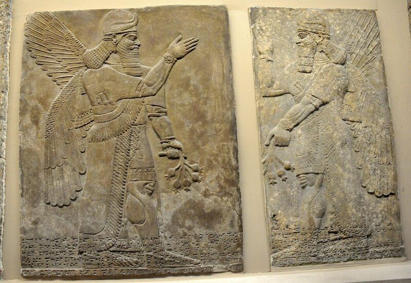 File:A pair of protective spirits, Apkallu, from Nimrud..JPG