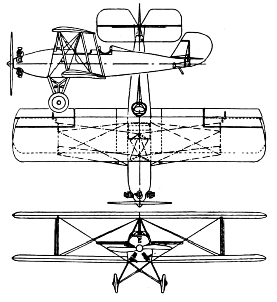 File:American Eagle A-129 3-view Aero Digest June 1929.png