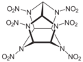 Partially condensed, stereo, skeletal formula of hexanitrohexaazaisowurtzitane
