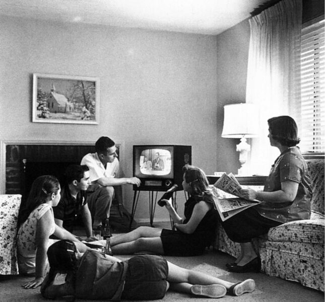 File:Family watching television 1958.jpg