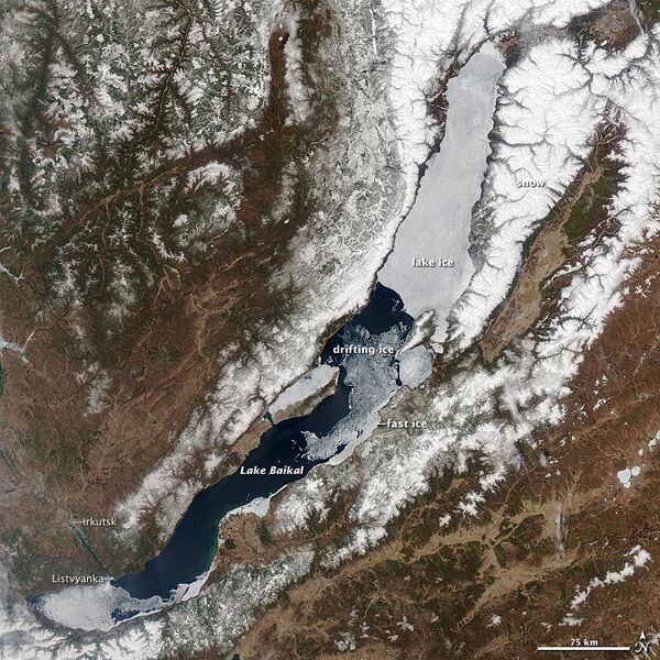 File:Ice Melting on Lake Baikal - NASA Earth Observatory.jpg