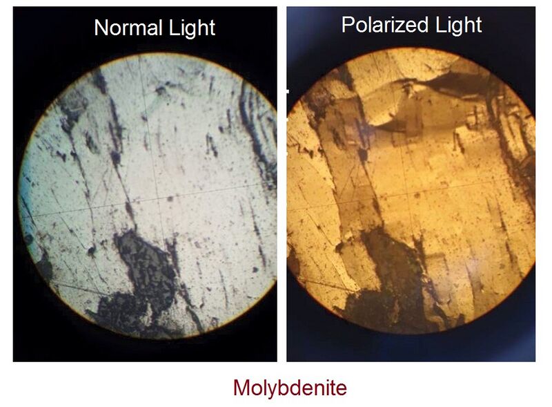 File:Molybdenite Under normal and polarized light.jpg