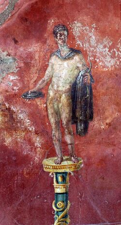 Palestra grande di pompei, affreschi di Moregine, terzo triclinio, IV stile, epoca neroniana, 05 apollo.jpg