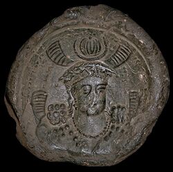 Seal of lord Uglarg, the King of the Huns, the great Kushanshah, the Afshiyan of Samarkand.jpg