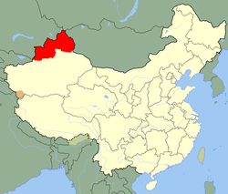 Color-coded map of China