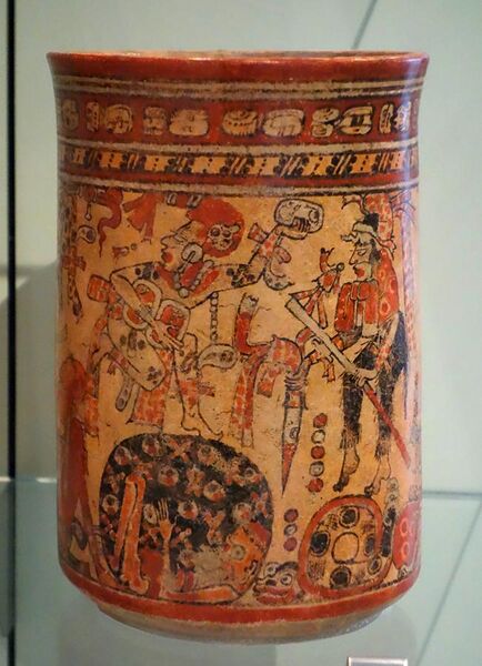 File:Vessel depicting gods in the court of Xibalba, the underworld, Maya, Late Classic Period, 600-900 AD, ceramic - Royal Ontario Museum - DSC04491.JPG