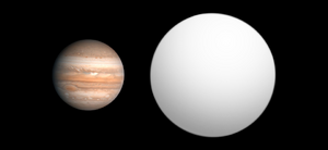 Size comparison of Jupiter and exoplanet WASP-17b