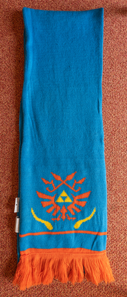 This image shows a top view of Link's blue scarf.