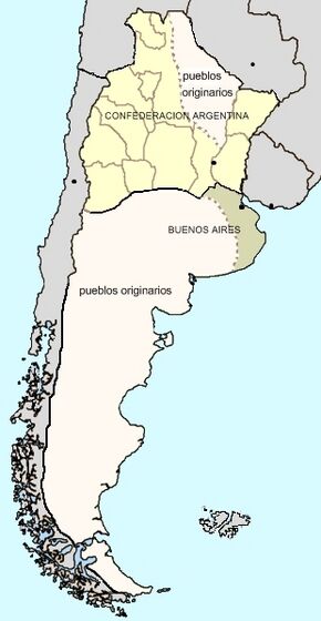 Constitutional Argentine Confederation and independent State of Buenos Aires, 1858.