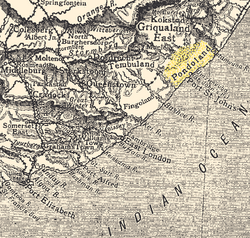 Old map of the Eastern Cape, showing Mpondoland (highlighted)