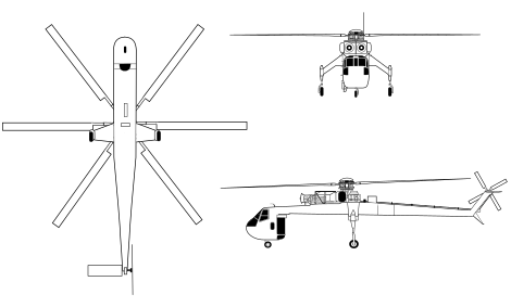 Sikorsky S-64 Skycrane drawing.svg