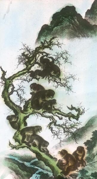 File:Monkeys on a Limb--17th Century Painting by Sosen.jpg