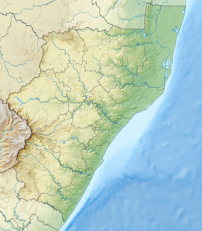 Map showing the location of Umlalazi Nature Reserve
