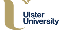 Ulster University re-branded logo, showing the left-hand side, bowl and top-right serif of a capital U in gold and the words 'Ulster University' in navy blue sans-serif