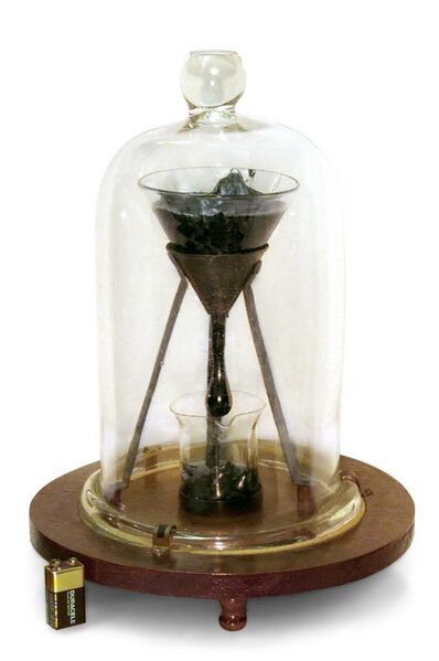 File:University of Queensland Pitch drop experiment-white bg.jpg